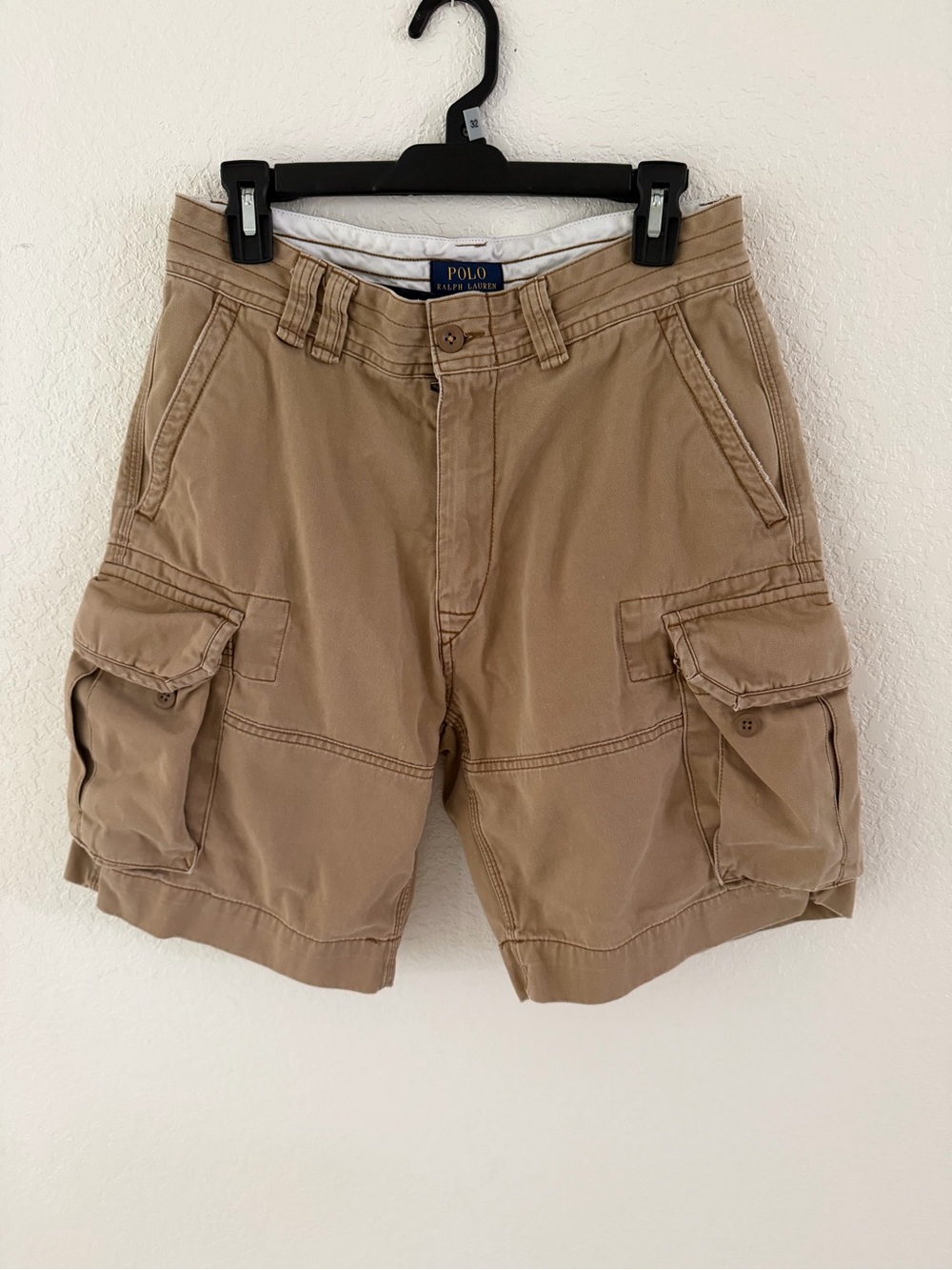 Polo Ralph Lauren Gellar Classic Fit Cargo Shorts Khaki Tan Size 33 Excellent